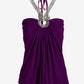 Twisted Rhinestone Halter Knit Top Grape Juice