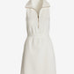 Luxe Lounge Zip Cinched Waist Dress Off White