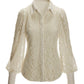 Velvet Lace Victoria Drama Sleeve Shirt Cream