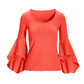So Sexy Flare Sleeve Knit Top Hot Coral