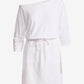 Cotton Comfort Slouchy Drawstring Sport Dress White