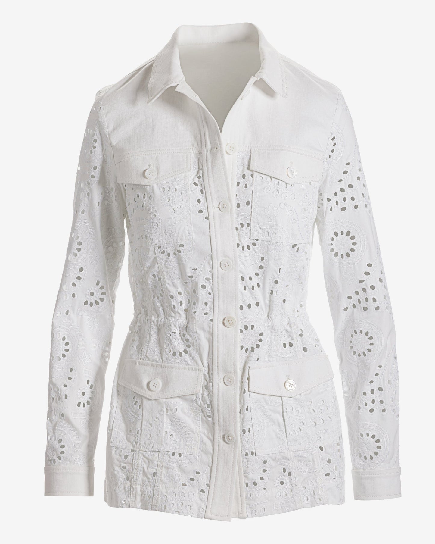 Eyelet Utility Jacket Off White