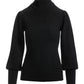 Puff Sleeve Turtleneck Sweater Black
