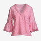 Eyelet Tiered Sleeve Blouse Rosebloom