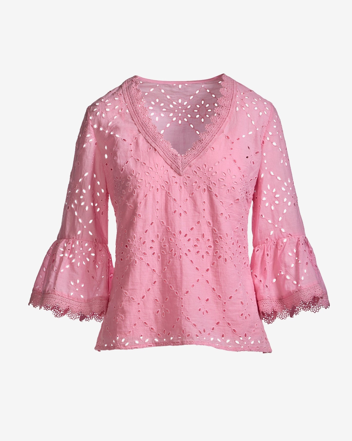 Eyelet Tiered Sleeve Blouse Rosebloom