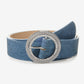 Denim Rhinestone Buckle Belt Blue Denim