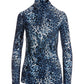 Blue Animal Turtleneck Top Blue