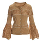 Pearl And Lace Embellished Cardigan Camel