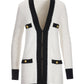 Plush Colorblock Cardigan Off White/Black