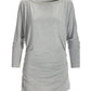 Rhinestone Slouchy Ruched Tunic Heather Gray