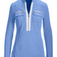 Long Sleeve Chic Zip Top Blue