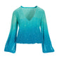 Sequin Ombre Blouson Blouse Blue Multi