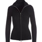 Ribbed Full Zip Cardigan Black