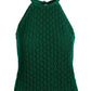 Crochet High Neck Tank Top Evergreen