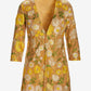 Sequin Embroidered Mesh Hip Length Duster Yellow Multi