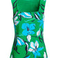 Beyond Travel Summer Lilies Green Print Shell Top Fern Green/Maritime Navy