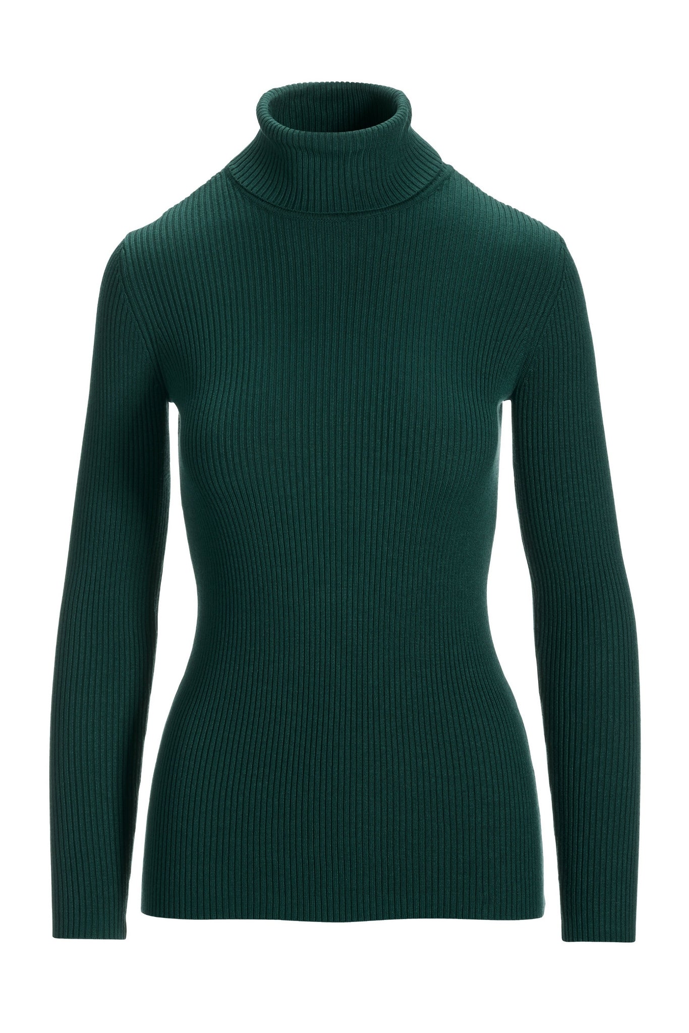 Ribbed Turtleneck Sweater Emerald