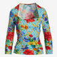 So Sexy Ruched Three Quarter Sleeve Print Top Amalfi Tiles