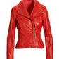 Leather Collared Moto Jacket Caliente