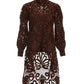 Mock Neck Lace High Low Blouse with Cami Cappuccino