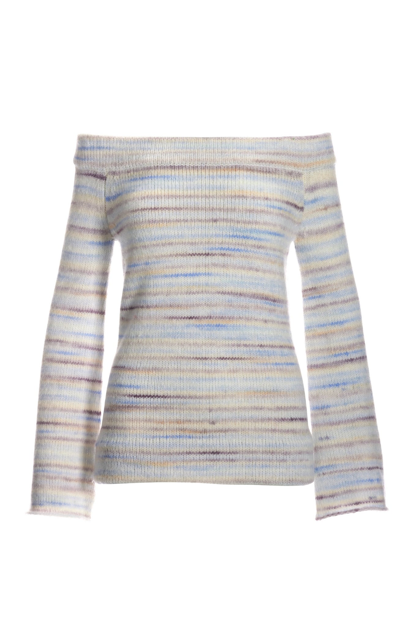 Marled Off the Shoulder Flare Sleeve Sweater Multi