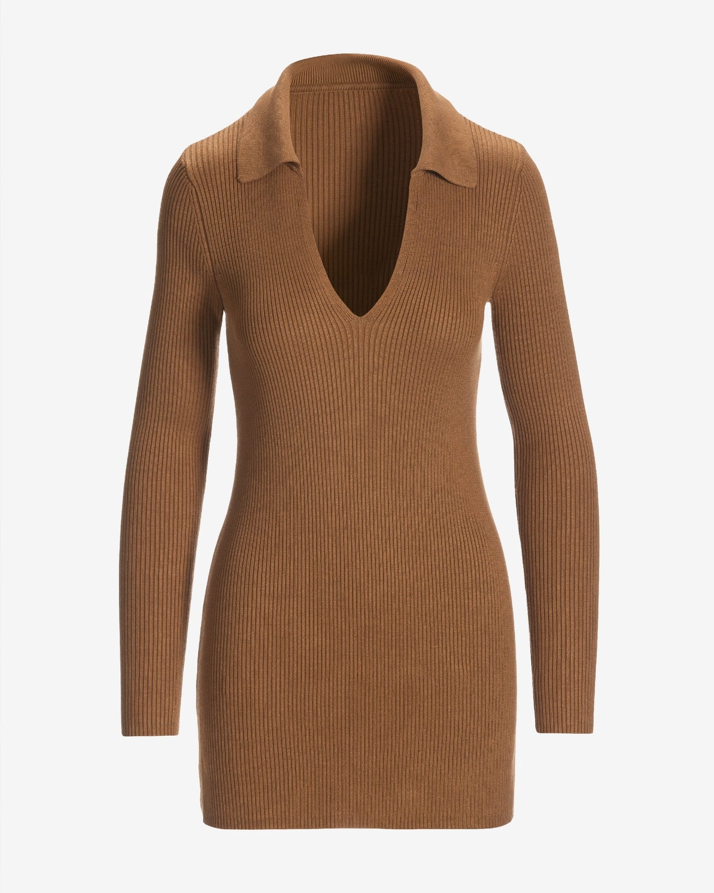 Ribbed Collar Tunic Sweater Thrush