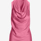 Marilyn Cowl-Neck Charmeuse Blouse Aurora Pink