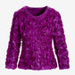 Rosette three quarter sleeve Jacket Purple Cactus Flower