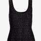 Sweater Tweed Scoop Neck Tank Black/Silver