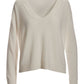 Cashmere Deep V Neck Sweater Off White