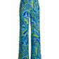 Malibu Limelight Leaves Print Knit Palazzo Pant Green/Teal