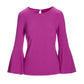 Beyond Travel Crew Neck Bell Sleeve Top Vivid Viola