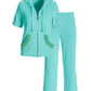 Lurex Chain Cropped Loop Terry Set Blue Radiance