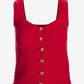 Button Detail Sweater Tank True Red