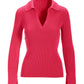 Ribbed Collar Sweater Pink Peacock