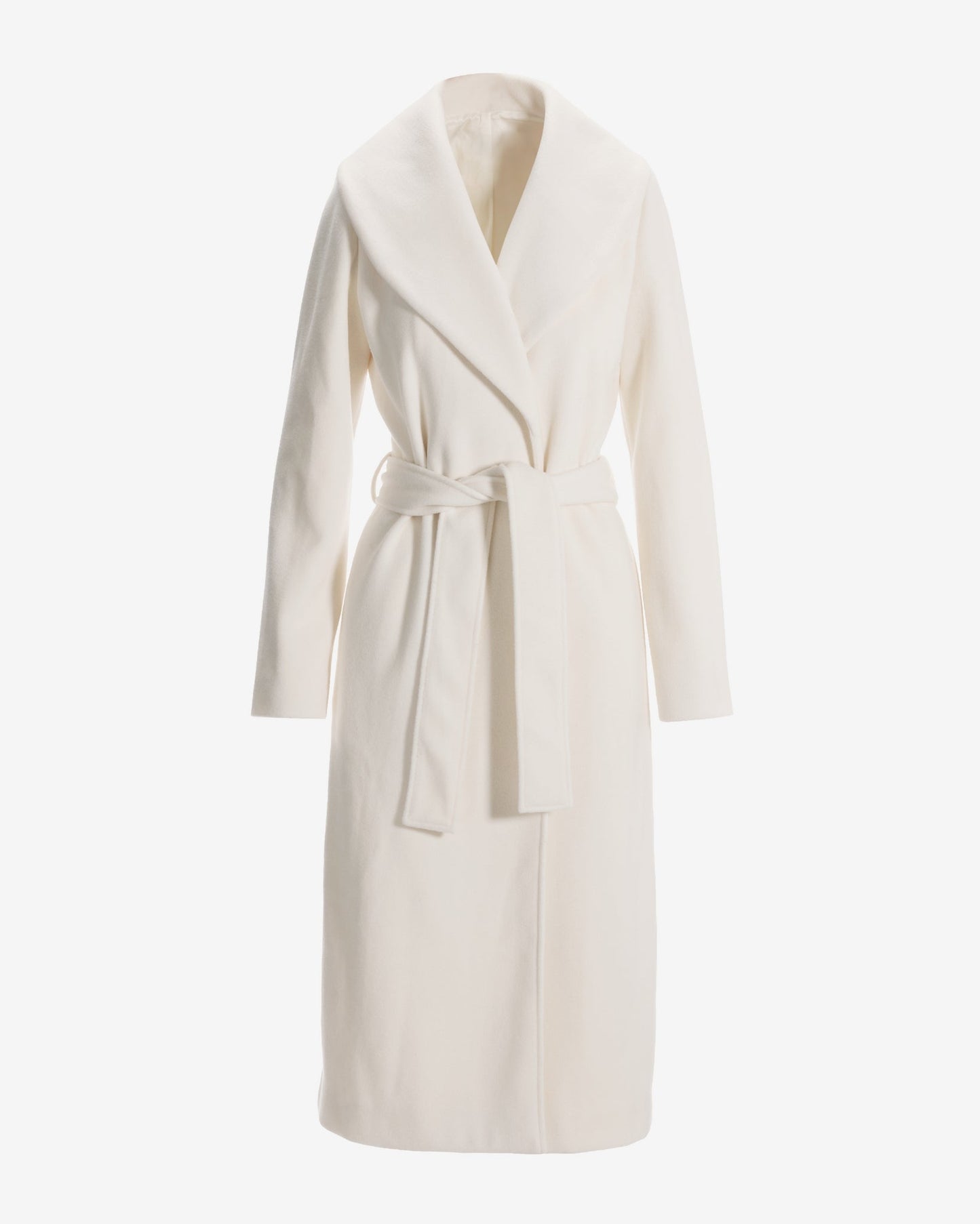 Shawl Collar Tie Waist Coat Off White