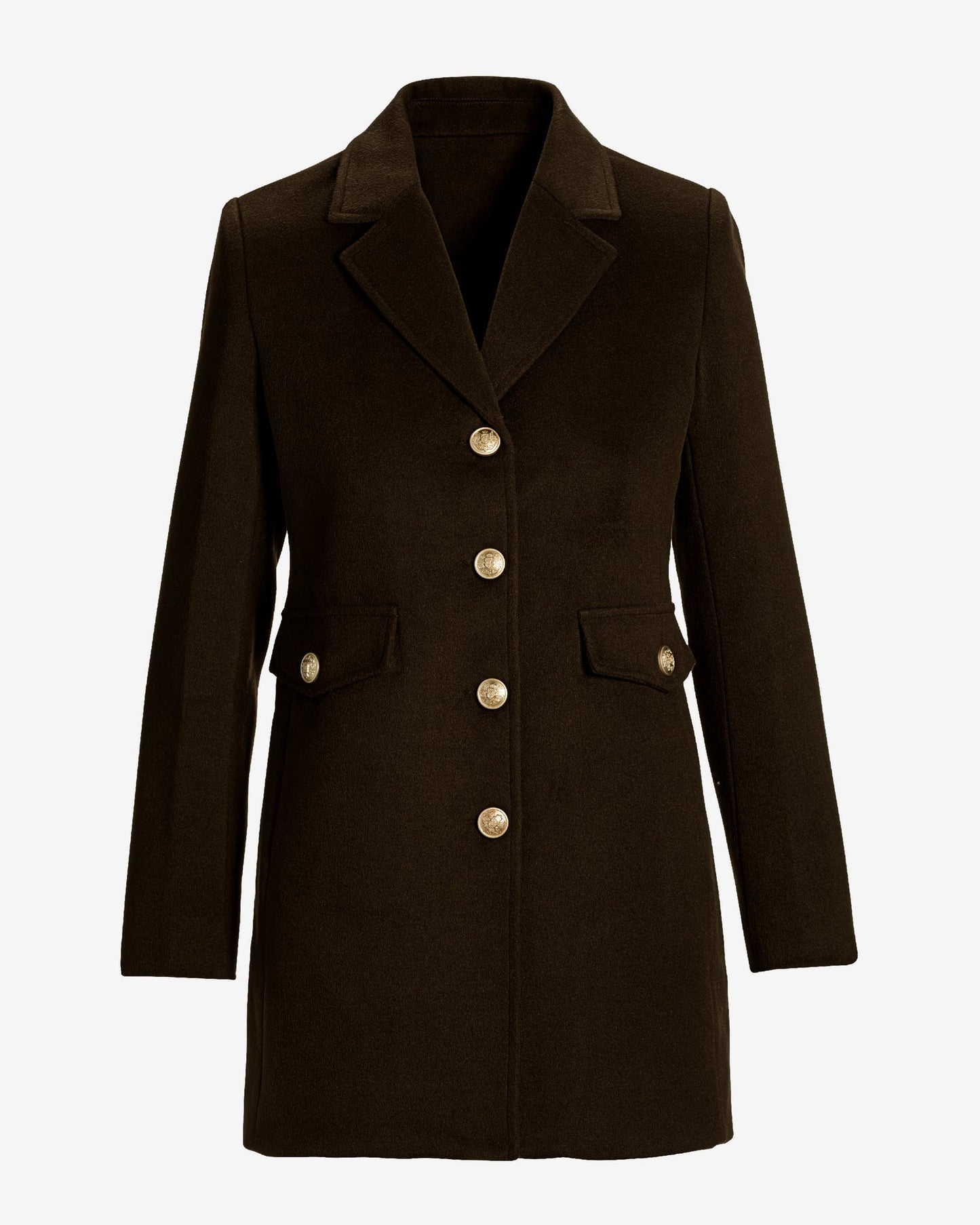Classic Tailored Coat Chocolate Brown