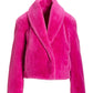 Shawl Collar Versatile Faux Fur Chubby Pink Peacock