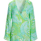 Resort Abstract Print Hardware Shimmer Tunic Blue Green