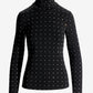 So Chic Rhinestone Long Sleeve Mock Neck Knit Top Proper Black