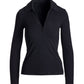 So Essential Collared Henley Ribbed Top Proper Black