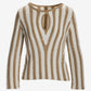 Sequin Stripe Keyhole Sweater Neutral
