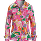 Paris Paisley Sophia Button-Up Charmeuse Blouse Multi