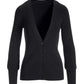 Ribbed Sweater Button Cardigan Black