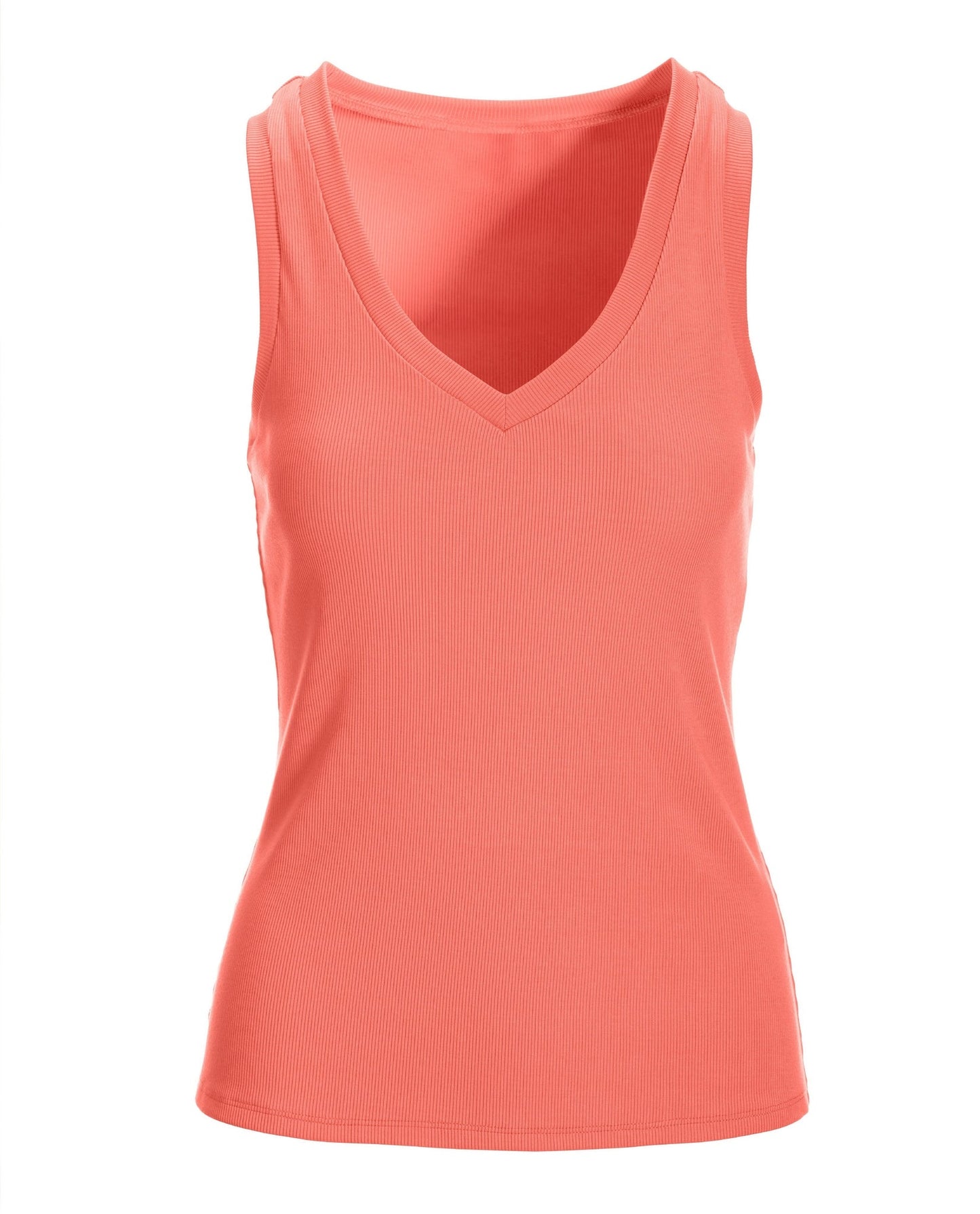 So Essential Ribbed V Neck Tank Georgia Peach