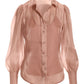 Organza Victoria Chic Drama Sleeve Shirt Blush