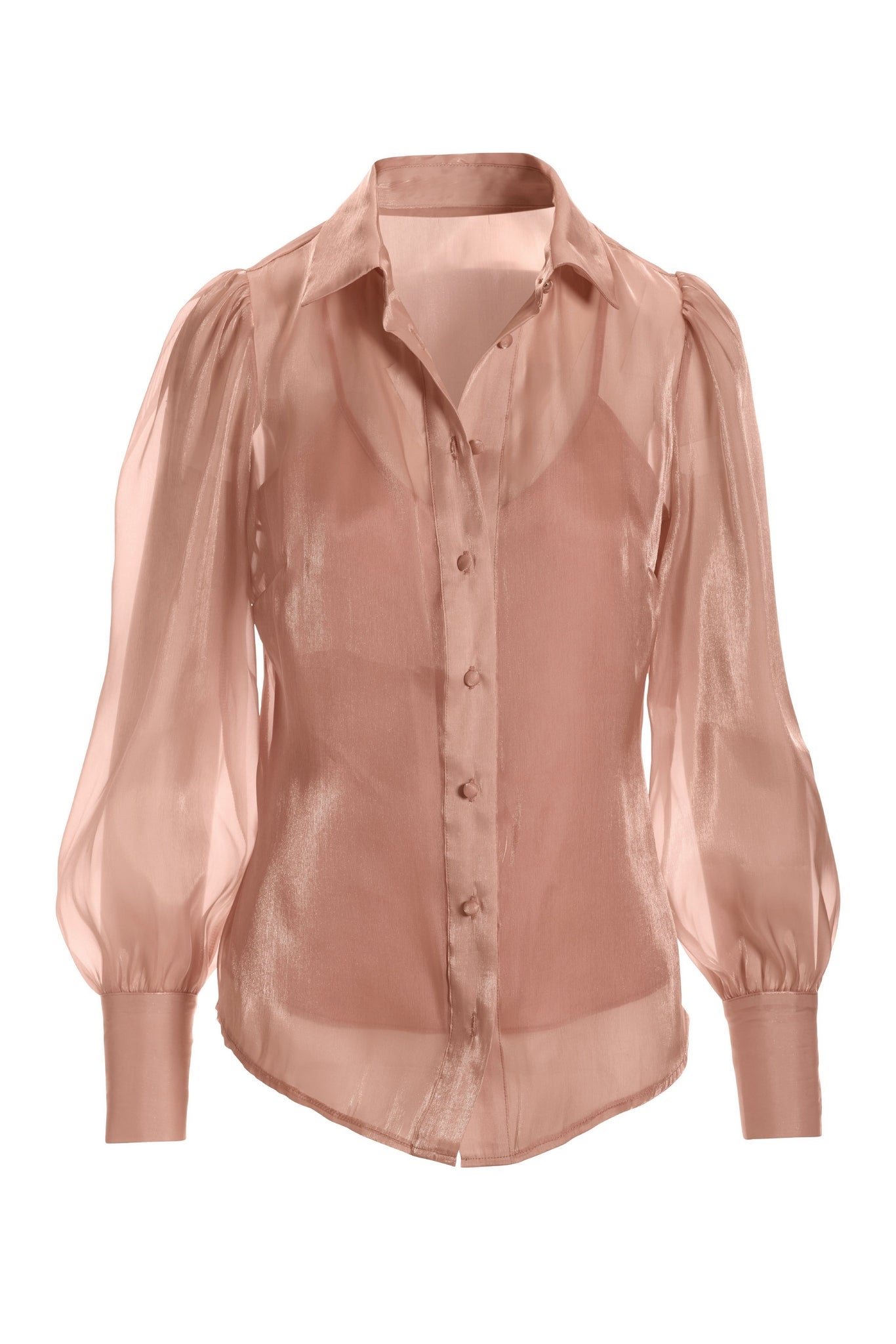 Organza Victoria Chic Drama Sleeve Shirt Blush