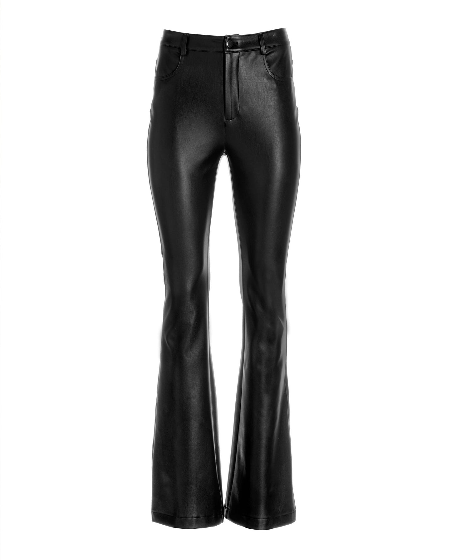 Monterey Five Pocket Faux Leather Bootcut Pant 2BN63 Black