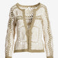 Crochet Sweater Cardigan Off White/Gold