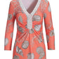 Beach Shells Embellished Knit Top Coral